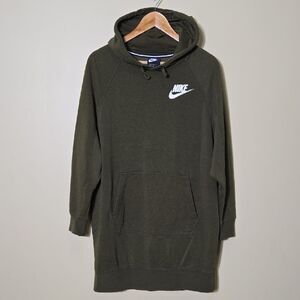 Nike Club fleece Oversized Hoodie Sweatshirt Dress Size Medium Ol8ve Green Cozy